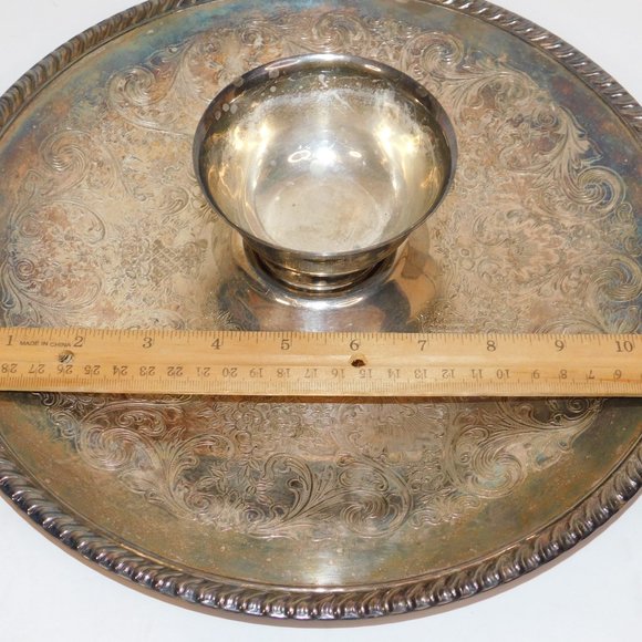 Vintage WM Rogers 866 Silver Plate Chip and Dip Set Family Parties & Gatherings - Picture 8 of 8